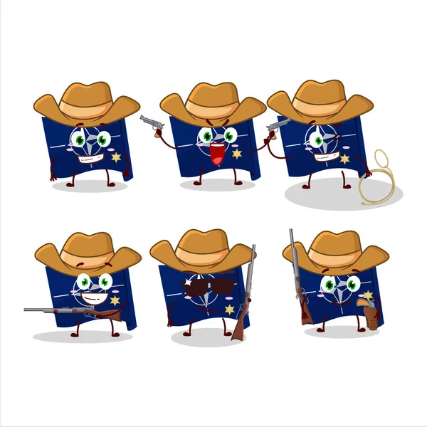 Cool Personaje Dibujos Animados Bandera Otan Vaquero Con Sombrero Lindo — Vector de stock