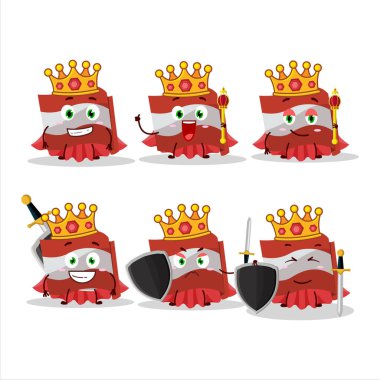 Altın taç takan karizmatik bir Kral Austria bayrak karakteri. Vektör illüstrasyonu