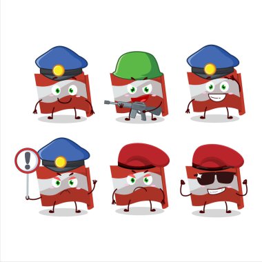 Avusturalya bayrak maskotu tasarım tarzında kendini işine adamış bir polis memuru. Vektör illüstrasyonu