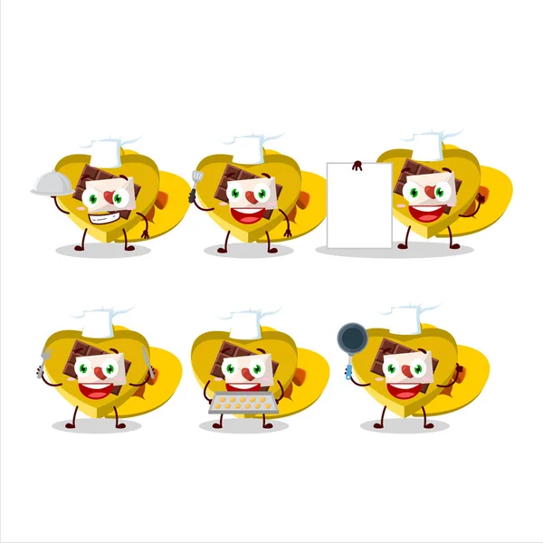 Personagem Dos Desenhos Animados Amor Amarelo Caixa Presente Aberta Com — Vetor de Stock