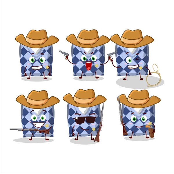 Cowboy Legal Azul Escola Colete Personagem Dos Desenhos Animados Com — Vetor de Stock