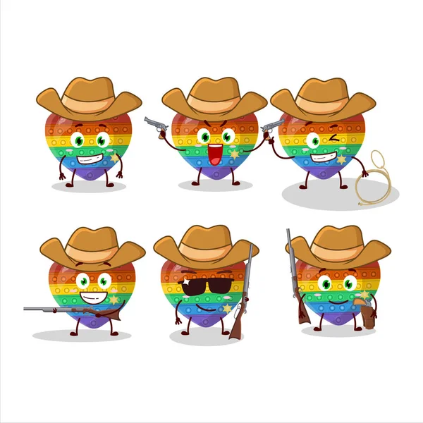 Cool Cow Boy Pop Aime Personnage Dessin Animé Avec Chapeau — Image vectorielle