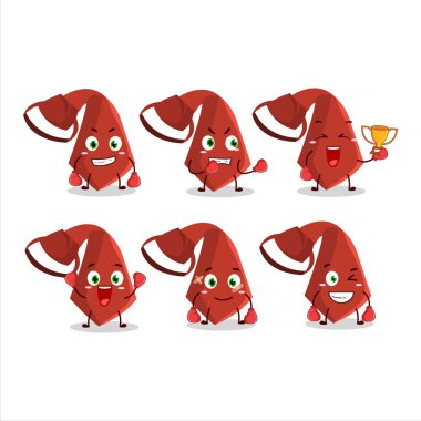 Sportif kırmızı kravat boks sporu çizgi film maskotu tasarımı. Vektör illüstrasyonu