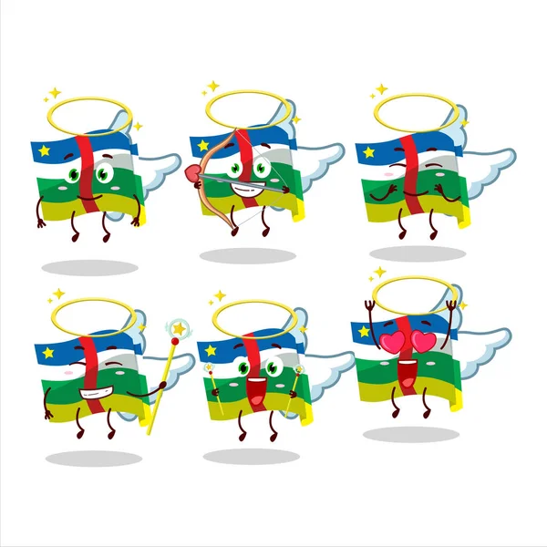 African Republic Flag Cartoon Designs Cute Angel Character Vector Illustration — Stock Vector