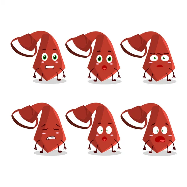 Karaktär Tecknad Röd Slips Med Rädda Uttryck Vektorillustration — Stock vektor