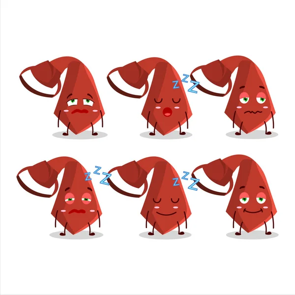 Cartoon Karakter Van Rode Stropdas Met Slaperige Uitdrukking Vectorillustratie — Stockvector