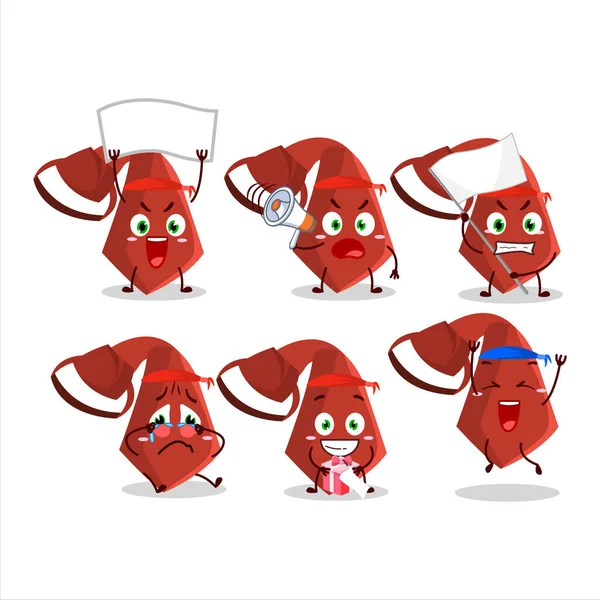 Mascot Design Stil Röd Slips Karaktär Som Attraktiv Supporter Vektorillustration — Stock vektor
