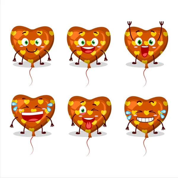 Caractère Dessin Animé Ballon Amour Orange Avec Expression Sourire Illustration — Image vectorielle