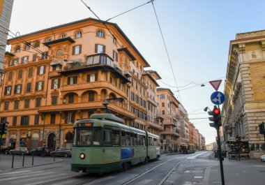 Roma şehri sabahları, Via Farini ve Via Gioberti 'nin kesişiminde, Roma, İtalya