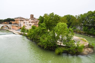 Tiber Island (Isola Tiberina), Island in Tevere, Rome, Italy
