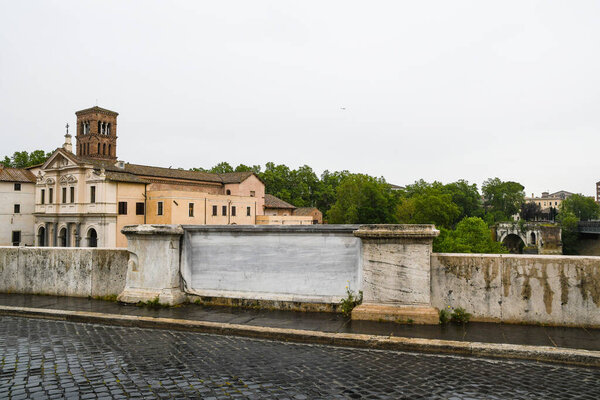 Ponte Fabricio (Pons Fabricius) on Tevere, Rome, Italy