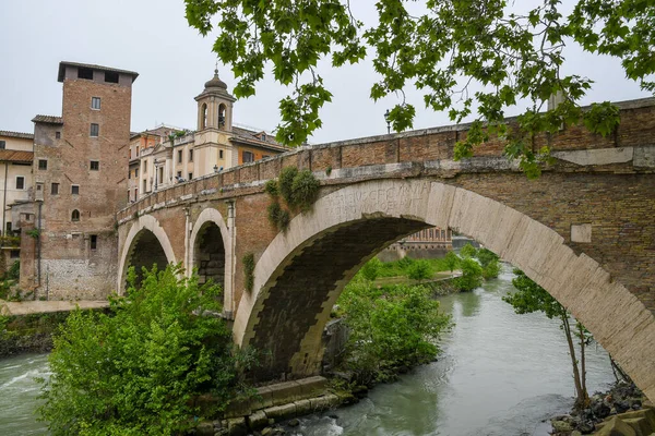 Ponte Fabricio (Pons Fabricius) on Tevere, Rome, Italy
