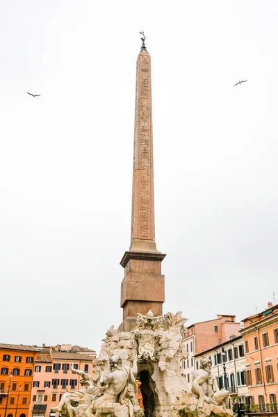 Fontana Dei Quattro Fiumi Négy Folyó Forrása Piazza Navona Róma — Stock Fotó