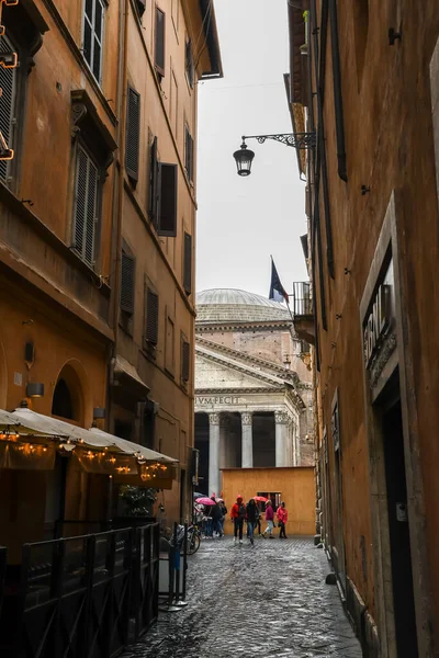Ókori Romok Rómában Olaszország Pantheon Sikátorból Nézve — Stock Fotó