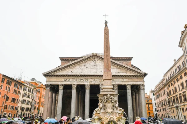 Ancient ruins in Rome (Italy) - Macuteo Obelisk and Pantheon