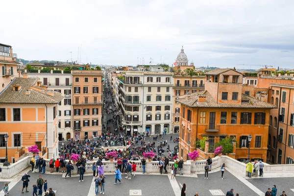 Római Városkép Kilátással Spanyol Lépcsőből Róma Olaszország — Stock Fotó