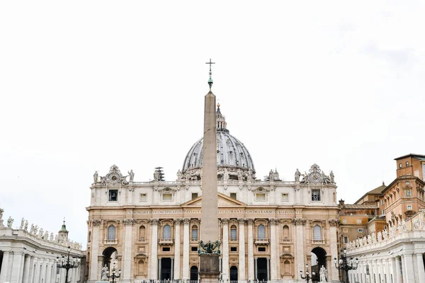 Obelisk Basilica Peter Square Vatican — 图库照片