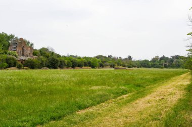 Roma 'da (İtalya) antik kalıntılar - Maxentius Sirki (Circo di Massenzio), Via Appia yolu boyunca (Appian Yolu))