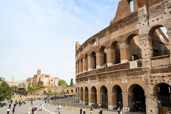 Ancient Ruins Rome Italy Colosseum Basilica Maxentius Roman Forum — ストック写真