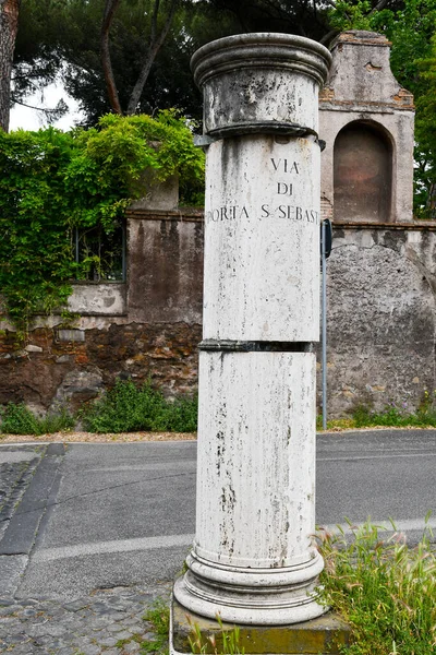 Guidepost Junction Porta San Sebastiano Appia Appian Way Porta Latina — Stock Photo, Image