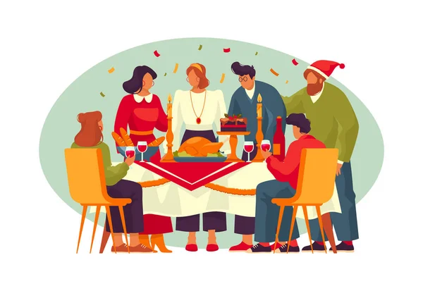 Carte Vœux Pour Thanksgiving Bannière Vectorielle Fond Bonne Famille Célébrer — Image vectorielle