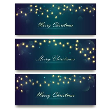 Xmas pankartları, ışık efektleri ya da çelenkler