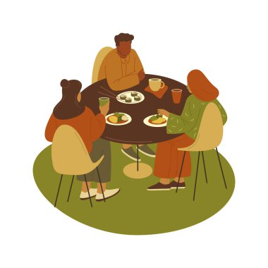 Evde ya da kafede parti ya da etkinlik, vektör pankartı