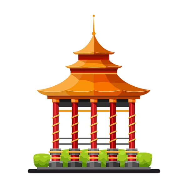 Chinees oud oriëntatiepunt, prieel, altaar icoon — Stockvector
