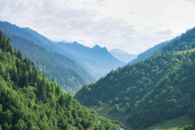 Asya ve Avrupa 'nın kesişimindeki Büyük Kafkasya dağlarının manzarası. Karadeniz ile Hazar Denizi arasında uzanan bölge, Avrupa 'nın en yüksek zirvesi olan Elbrus Dağı' na ev sahipliği yapıyor.