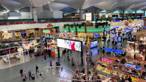 Istanbul Turkey December 2021 Interior View Istanbul New Airport New — Stock Video