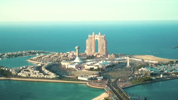 Abu Dhabi Spojené Arabské Emiráty Únor 2022 Letecký Pohled Marina — Stock video