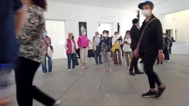 Абу Дабі Оае Лютий 2021 Відвідувачі Музеї Лувр Абу Дабі — стокове відео