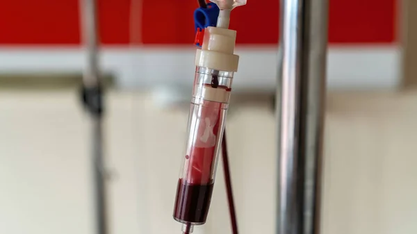 Ankara Turkiet Mars 2021 Blodtransfusionsserum Sjukhusrum Med Bloddropp — Stockfoto