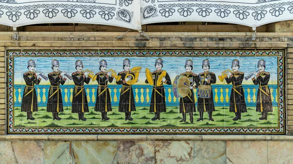 Teherán Írán Květen 2019 Golestanská Palácová Zeď Perskými Náboženskými Dlaždicemi — Stock fotografie