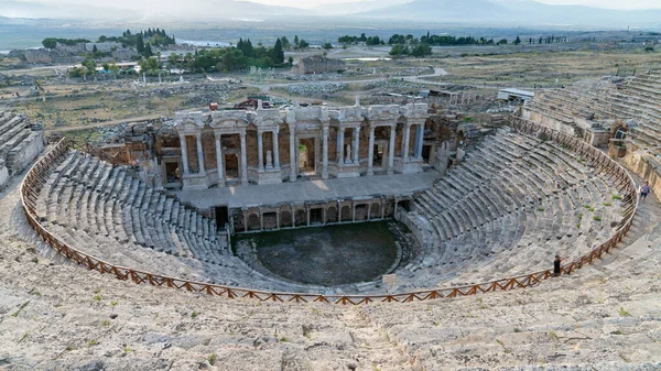 Denizli Turkey October 2019 Amphitheater Hierapolis Ruins Pamukkale — Stock Photo, Image