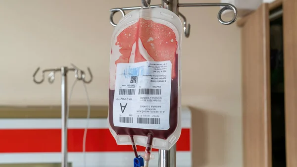Ankara Turquie Mars 2021 Sérum Transfusionnel Dans Une Chambre Hôpital — Photo