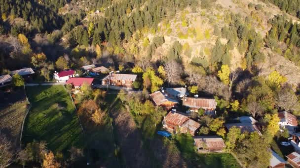 Drone Shot Karadeniz Village Traditional Highland Houses Black Sea Highlands — Vídeos de Stock