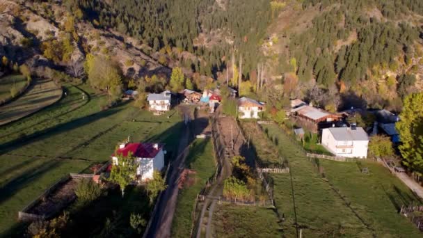 Drone Shot Karadeniz Village Traditional Highland Houses Black Sea Highlands — Stok video