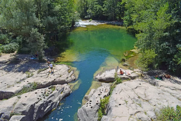 Der Fluss Llobregat Passiert Die Pedret Brücke Sant Quirze Pedret — Stockfoto