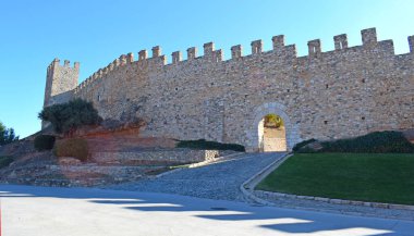 Montblanc Tarragona Katalonya 'da Ortaçağ Duvarı İspanya
