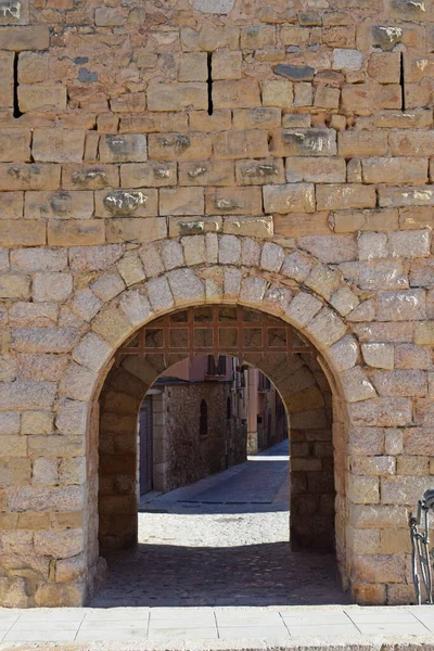 Középkori Fal Montblanc Tarragona Catalonia Spanyolország — Stock Fotó