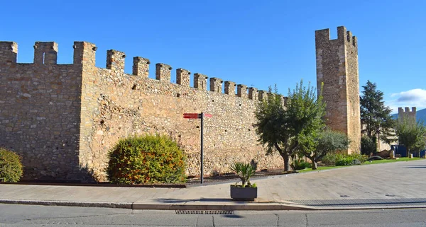Parete Medievale Montblanc Tarragona Catalogna Spagna — Foto Stock