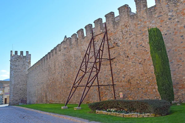 Středověká Zeď Montblanc Tarragona Catalonia Španělsko — Stock fotografie