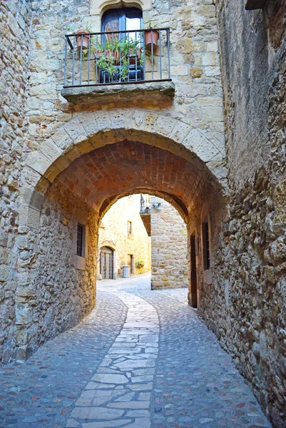 Streets Pals Gerona Catalonia Spain — стокове фото