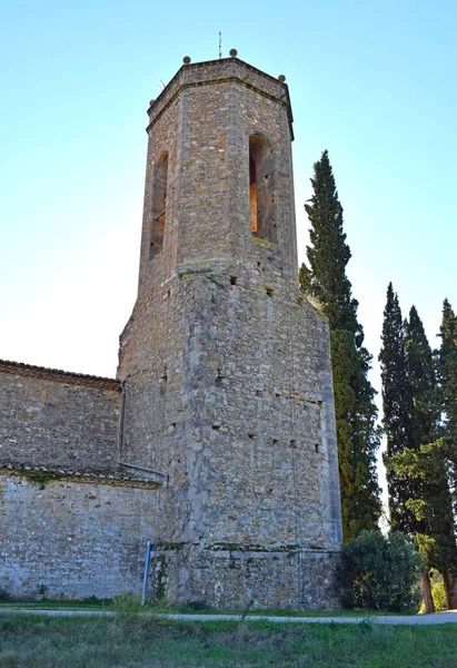 Kościół Cruilles Monell Gerona Catalonia Hiszpania — Zdjęcie stockowe