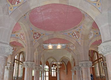 Barselona Katalonya 'daki eski San Pablo Hastanesi binası İspanya