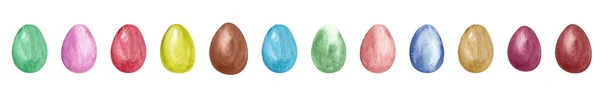 Suluboya Yumurtalar Paskalya Yumurtaları Bahar Dekorasyonu — Stok fotoğraf