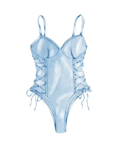 Aquarel lingerie. Handtekenondergoed. Modeillustratie. — Stockfoto