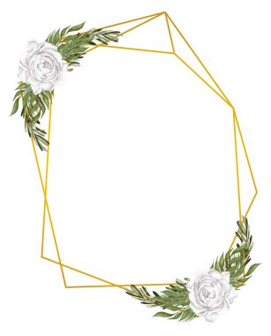 Lüks geometrik çokyüzlü, düğün davetiyesi deco tarzı tasarım, Yaprak ya da çiçek koyabilirsiniz