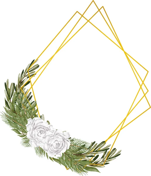 奢华的几何多面体 婚宴装饰风格的设计 你可以把叶子或花朵放在顶部或底部制作 — 图库照片